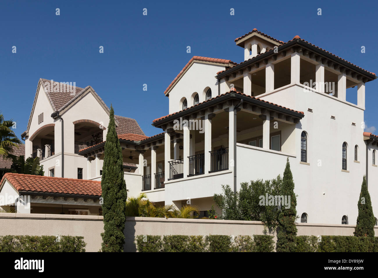Large Luxury Condominium Townhouses, Tampa FL USA Stock Photo