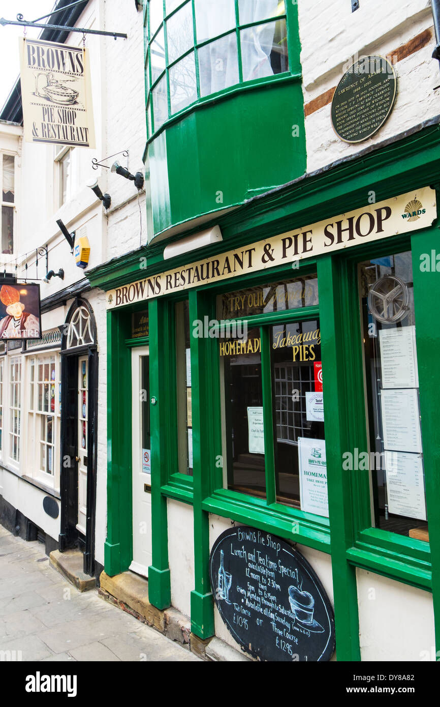 Browns pie shop restaurant Top of Steep Hill Lincoln City Stock Photo