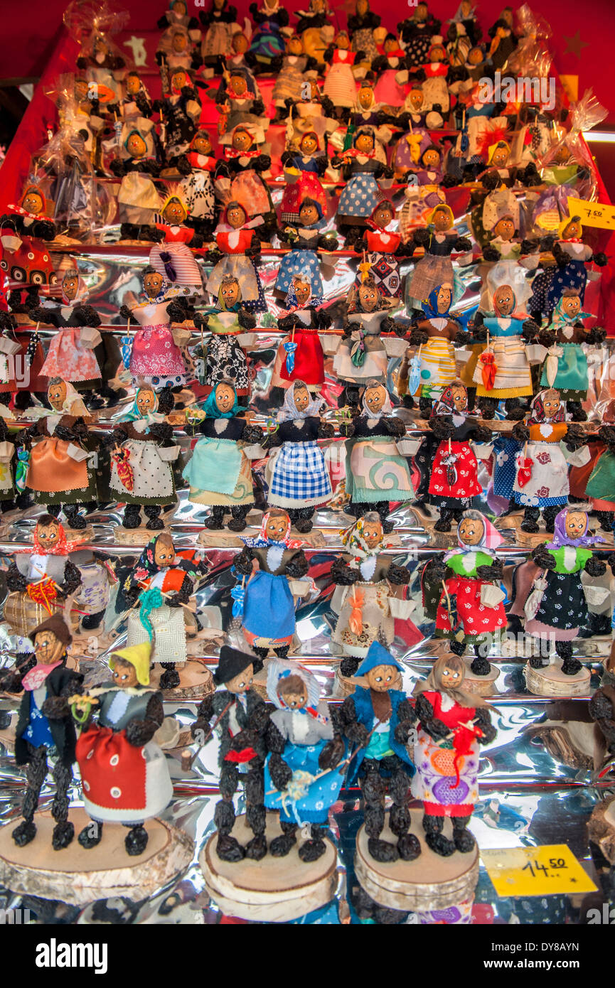 Traditional Prune Men at Christmas Market, Nuremberg, Germany Stock