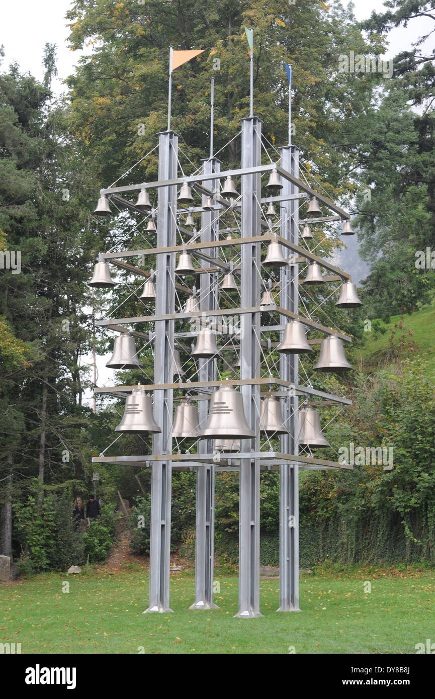 Switzerland, Uri, Sisikon, carillon, chime, glockenspiel, bells Stock Photo