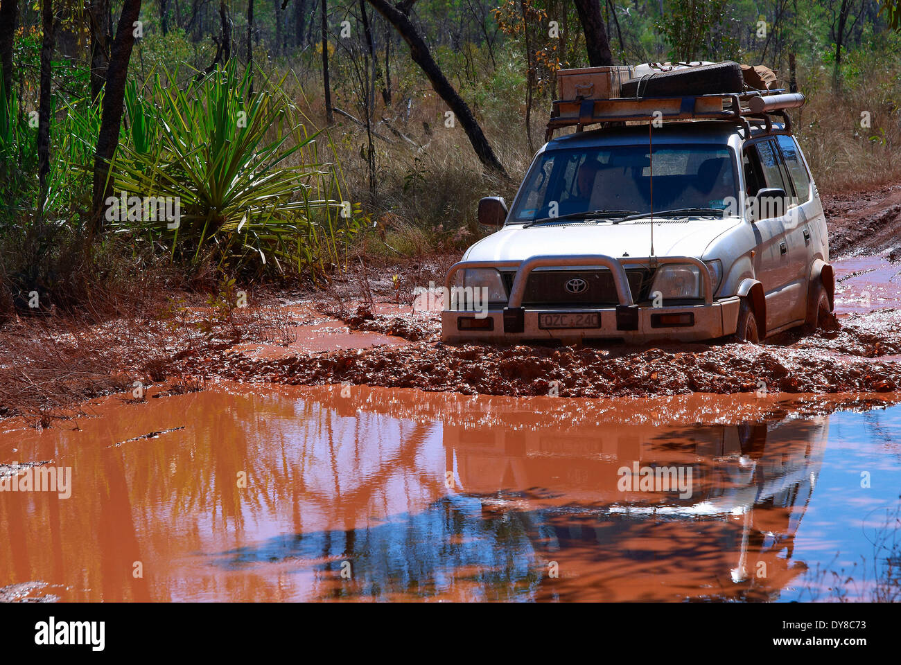 Australia, Northern Territory, Outback, Roper, Limmen, national park, cross country vehicle, mud, slime, track Stock Photo