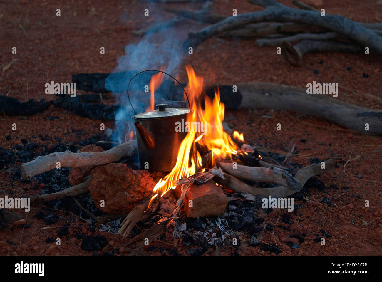 Australia, Queensland, Savannah Way, Burketown, camping, fire, adventure Stock Photo