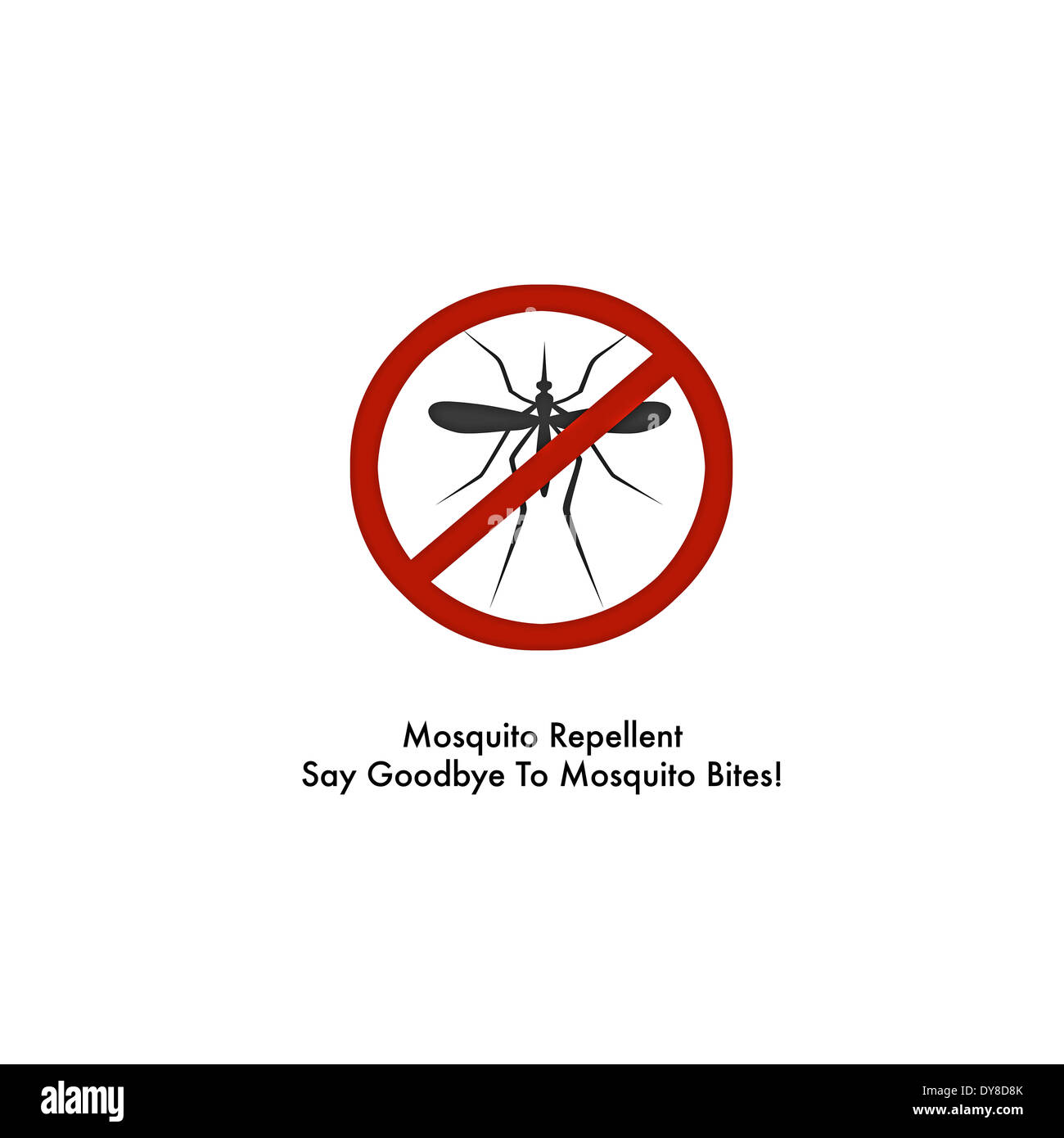 mosquito repellent spray label isolated on white background Stock Photo