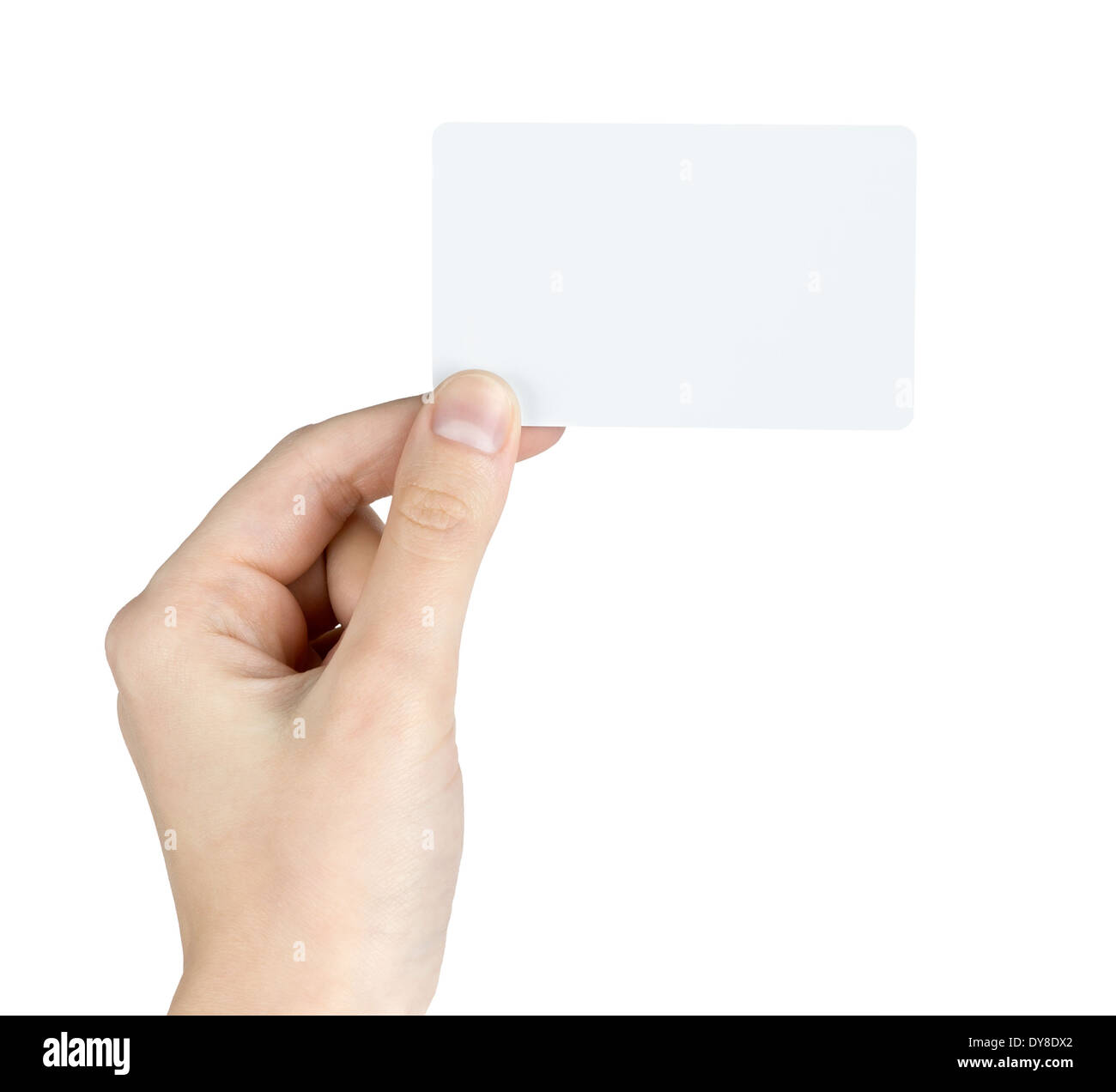 Hand of women holding blank business card Stock Photo - Alamy