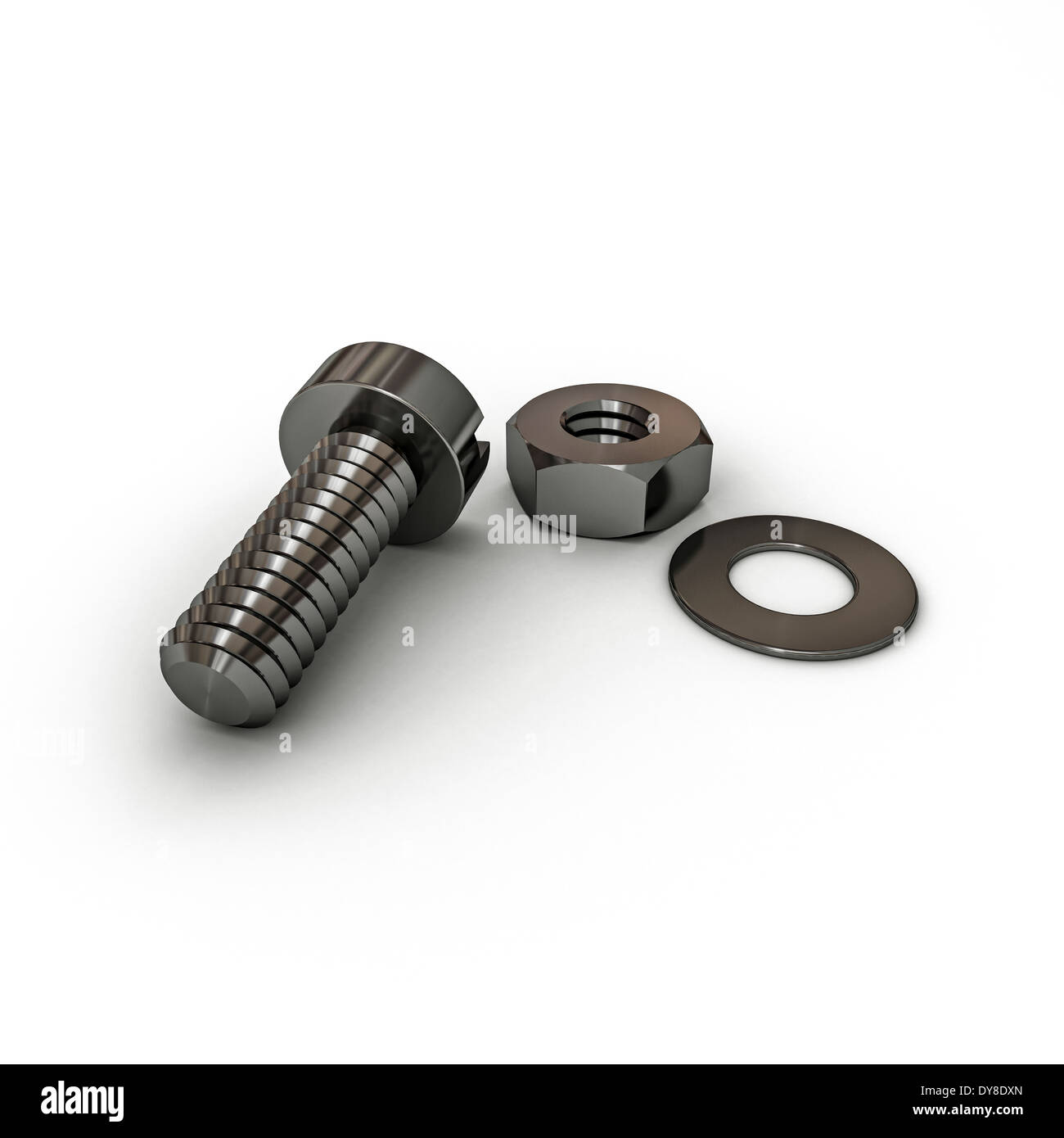 nuts and bolts isolated on white background Stock Photo - Alamy