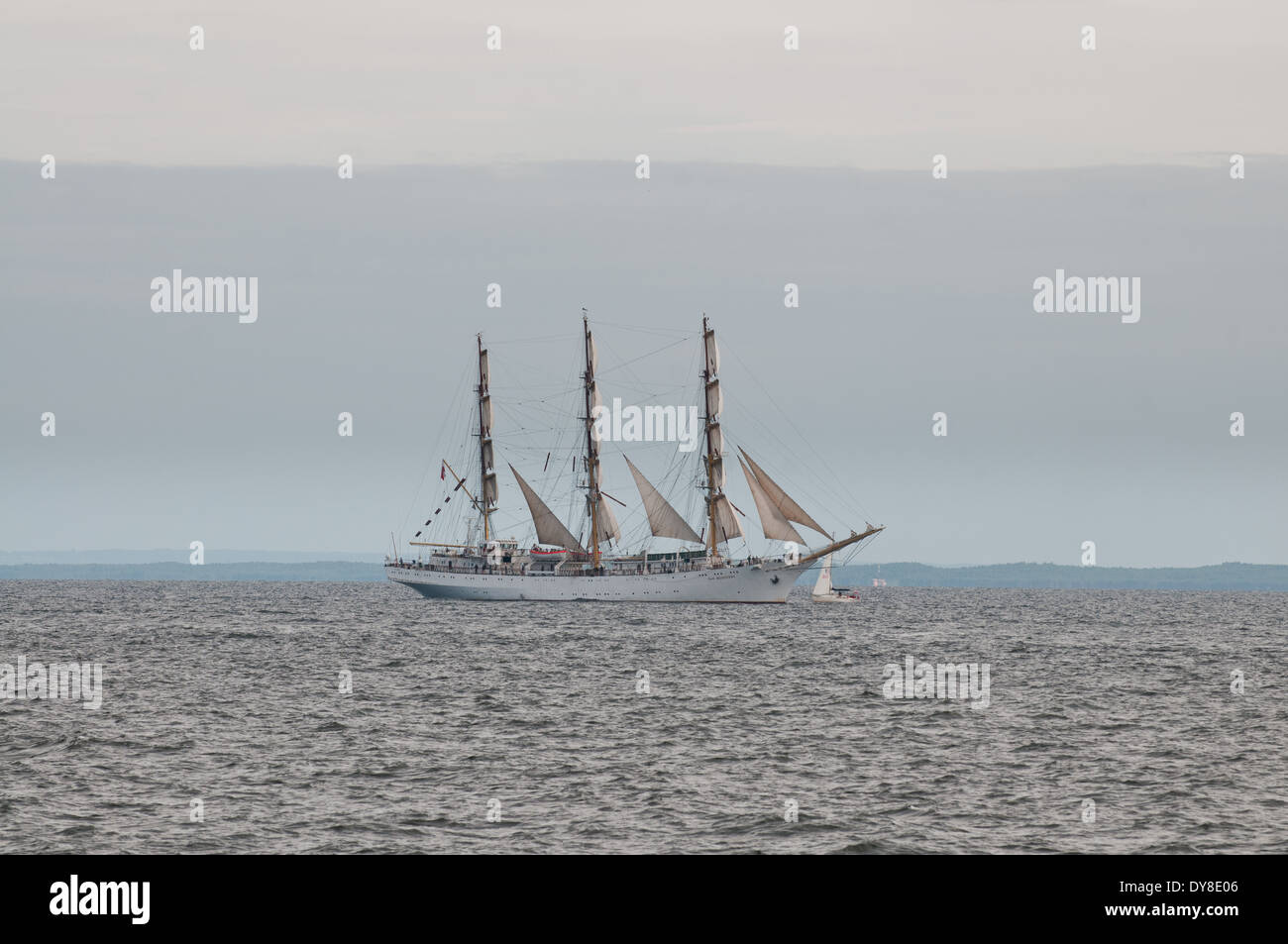 Dar Młodziezy (The Gift of Youth) - Polish sail training ship designed by Zygmunt Choren on the Baltic Sea in Gdansk, Poland Stock Photo