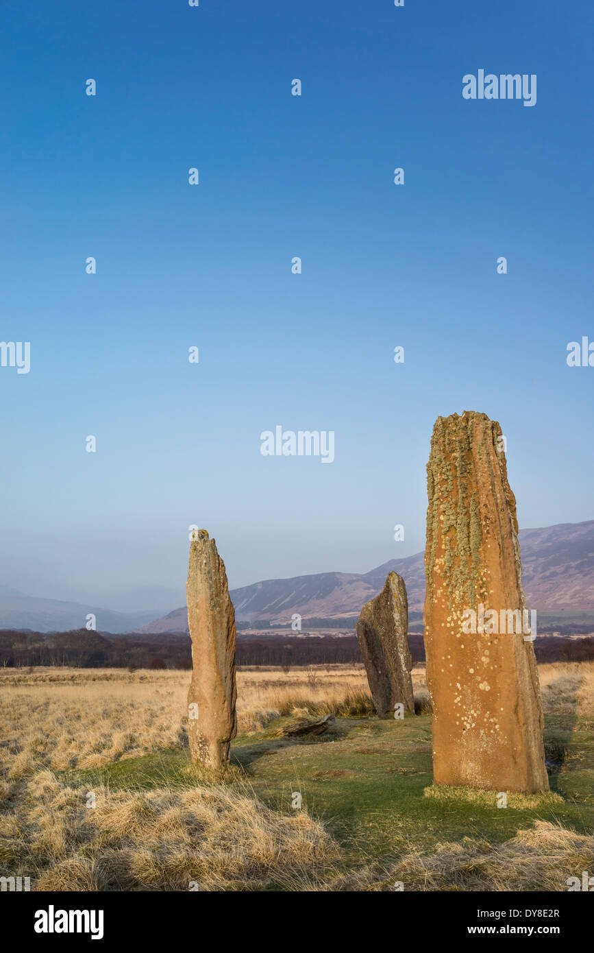 Machrie Moor stone circles on the Isle of Arran in Scotland. Stock Photo