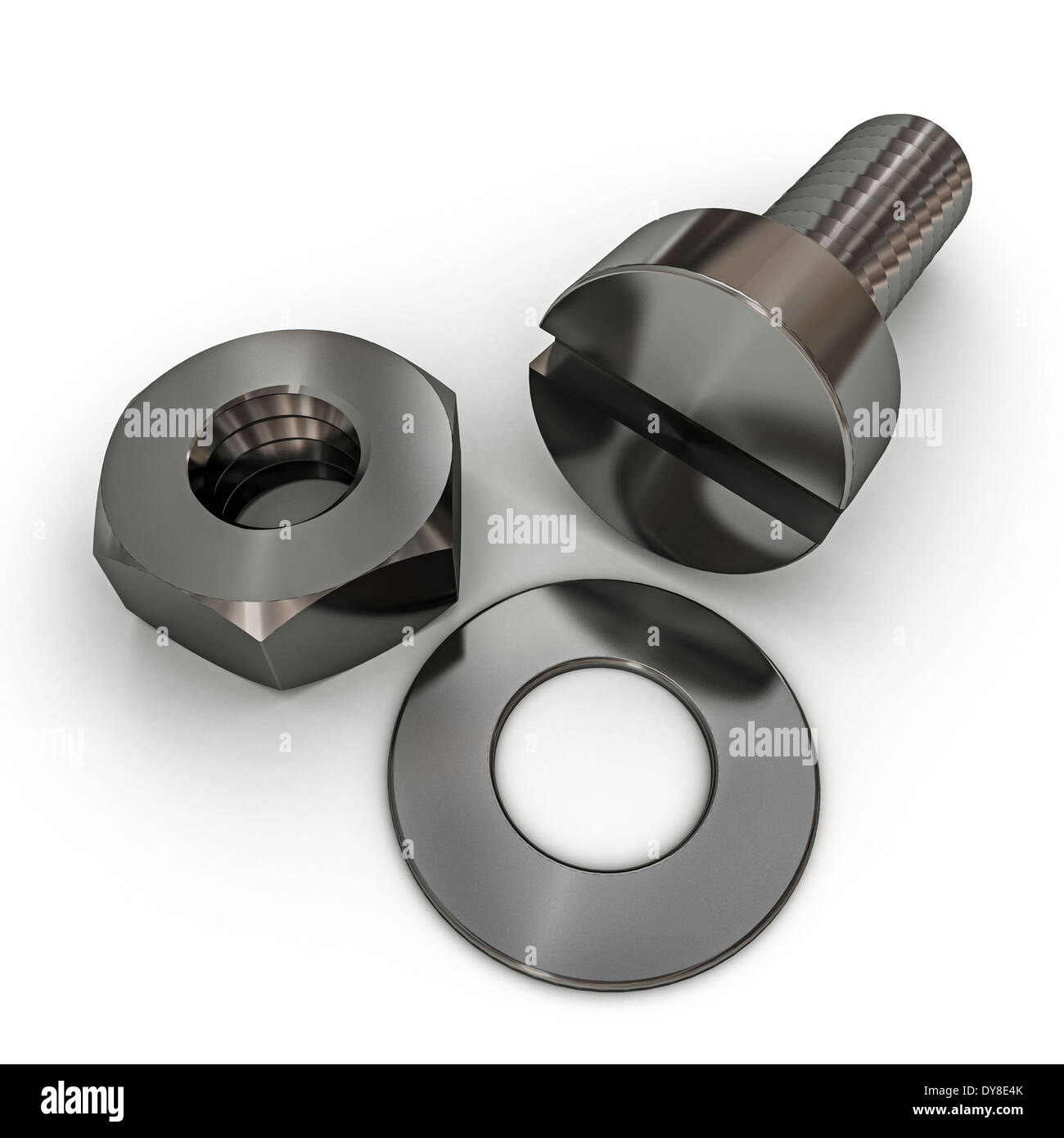 nuts and bolts isolated on white background Stock Photo - Alamy