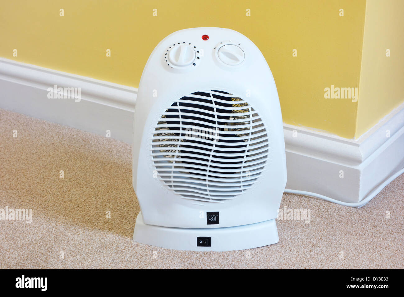 Electric Oscillating Fan in a Domestic Room, UK Stock Photo