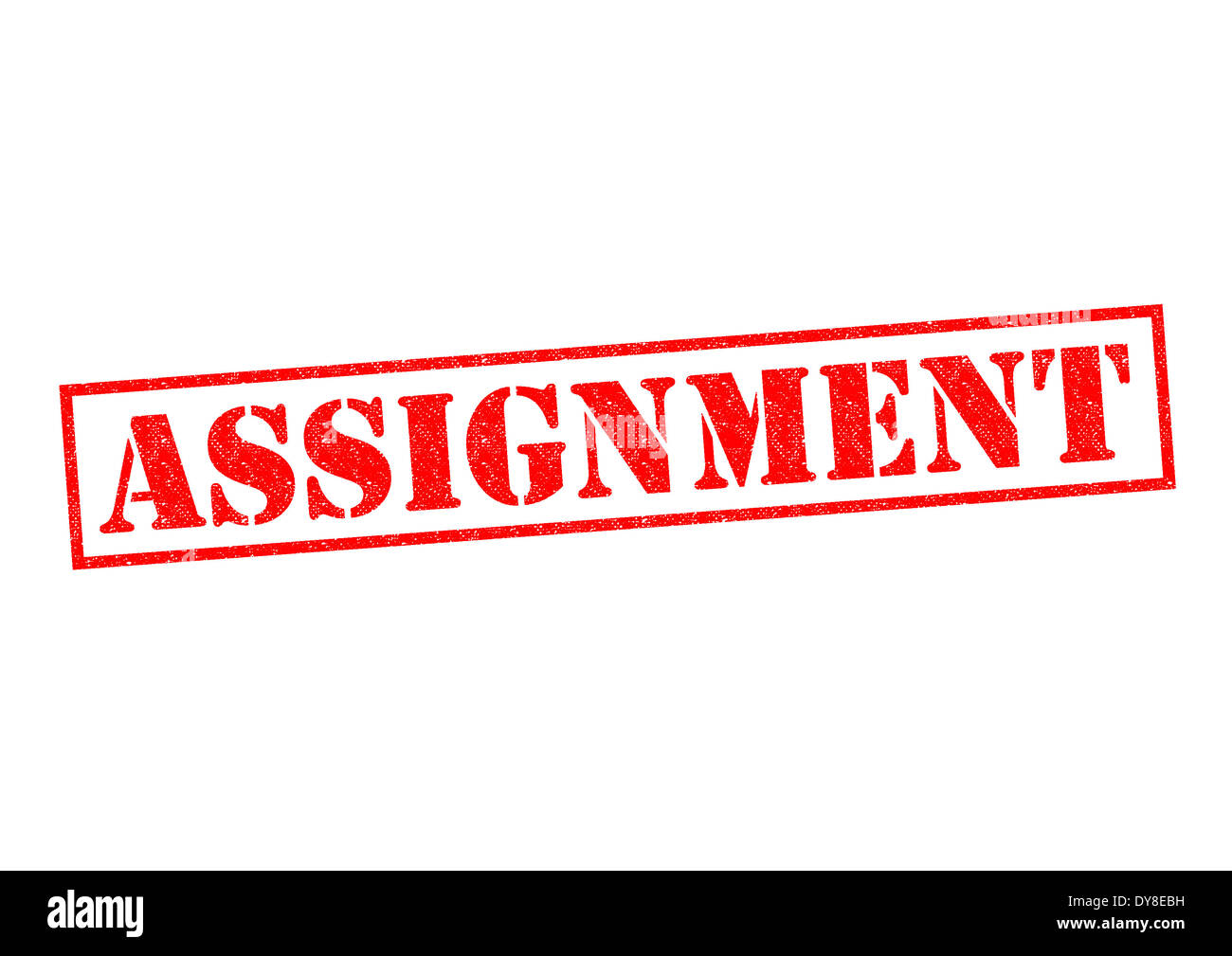 ASSIGNMENT red Rubber Stamp over a white background. Stock Photo