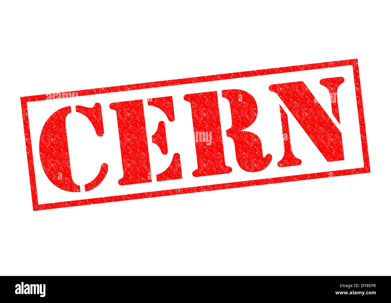 CERN red Rubber Stamp over a white background. Stock Photo