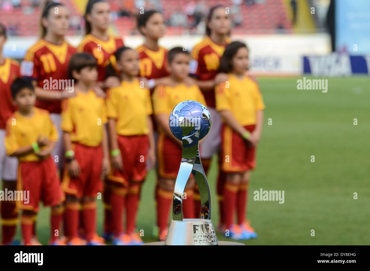 FIFA U-17 Womenâs World Cup Costa Rica 2014 Winnerâs Trophy. Stock Photo