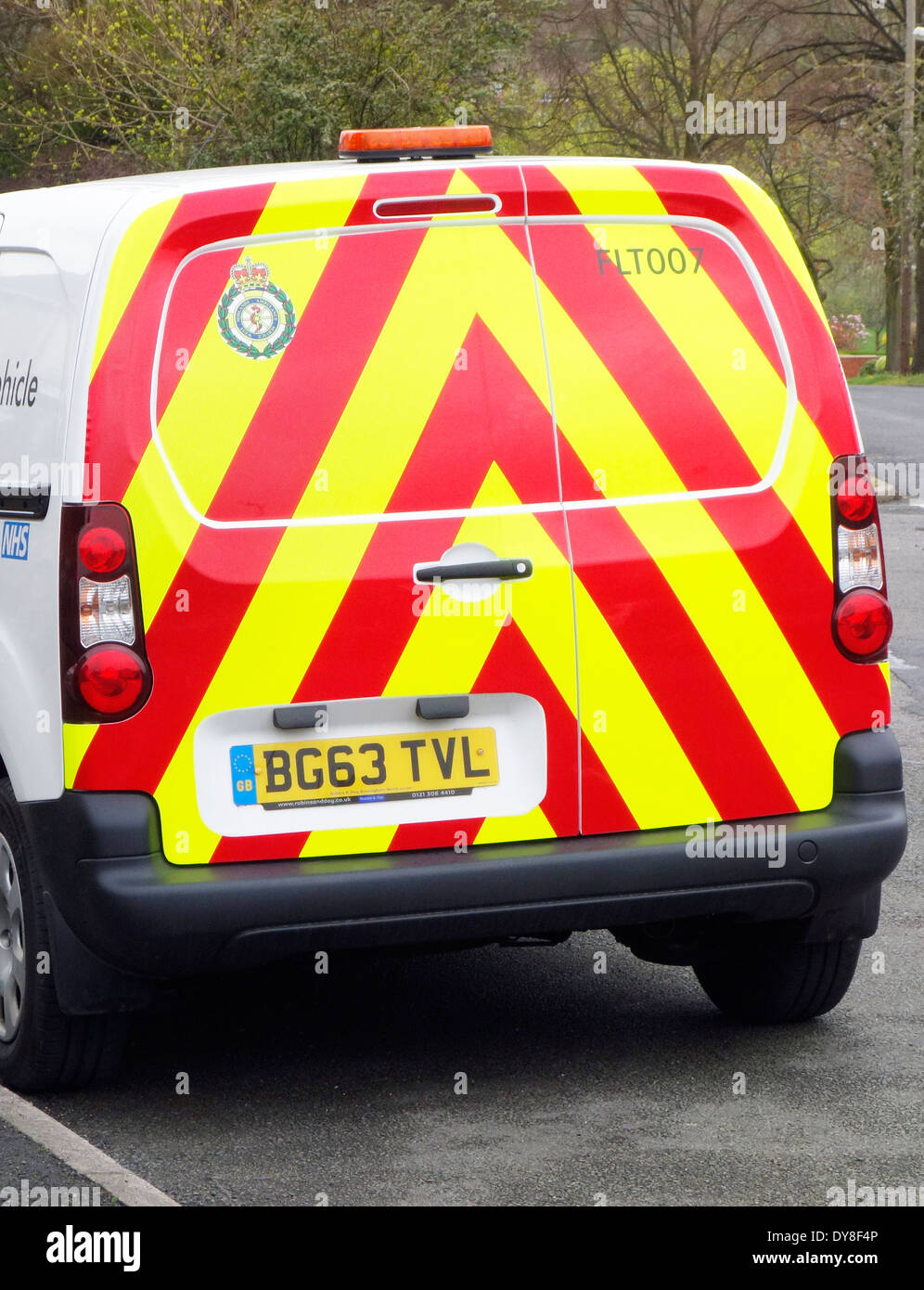 Warning Hazard Striped Rear View of a Citroen Berlingo/ Peugeot Partner