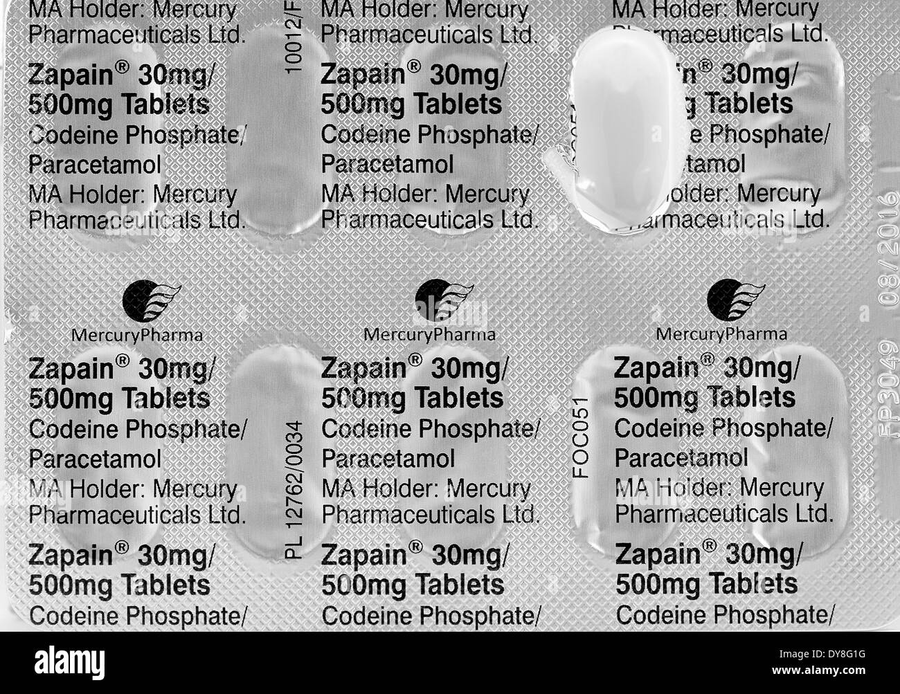 Zapain blister table pack Stock Photo