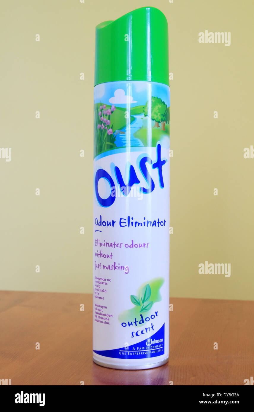 Oust Odour Eliminator Spray Can Stock Photo