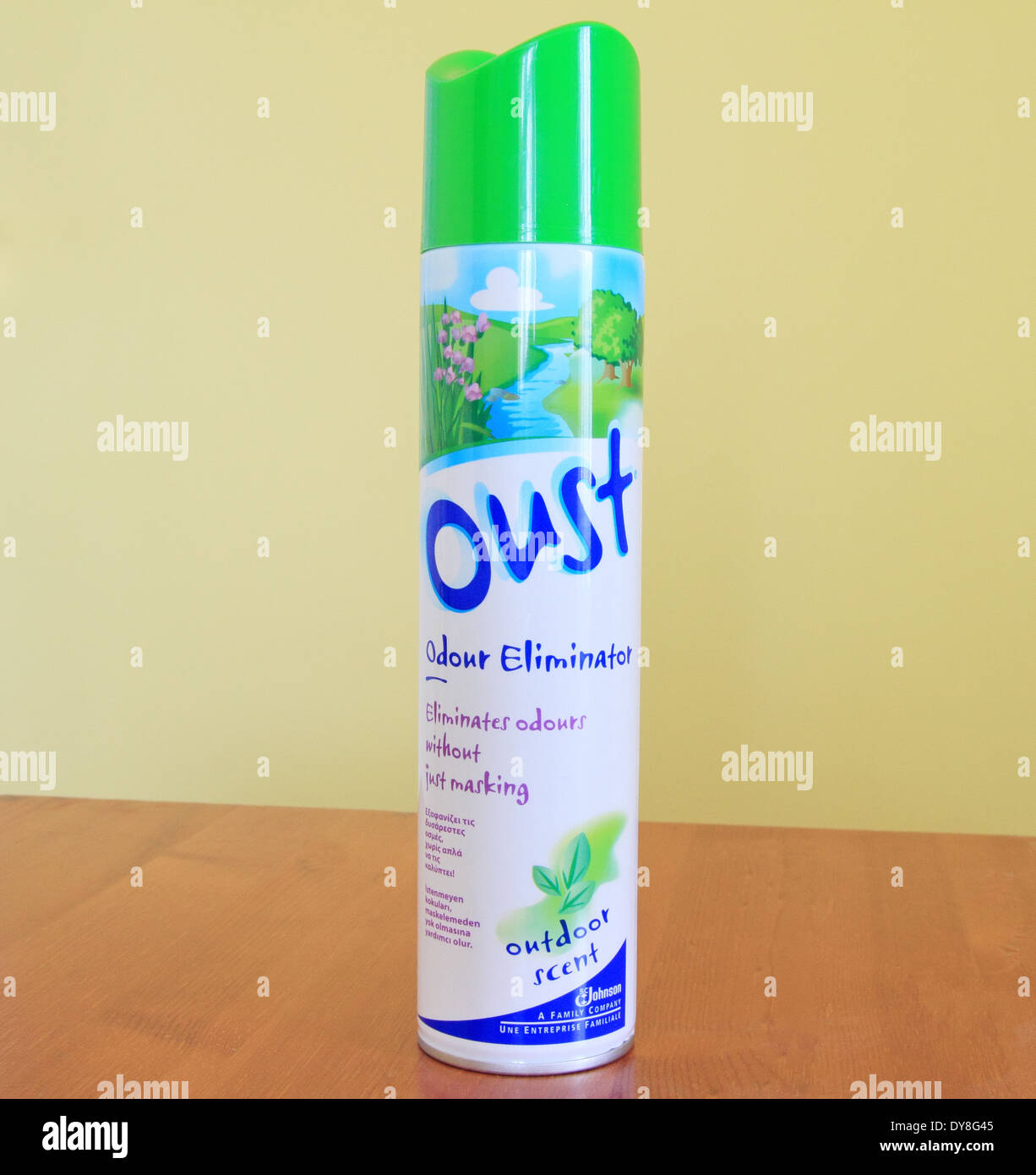 Oust Odour Eliminator Spray Can Stock Photo