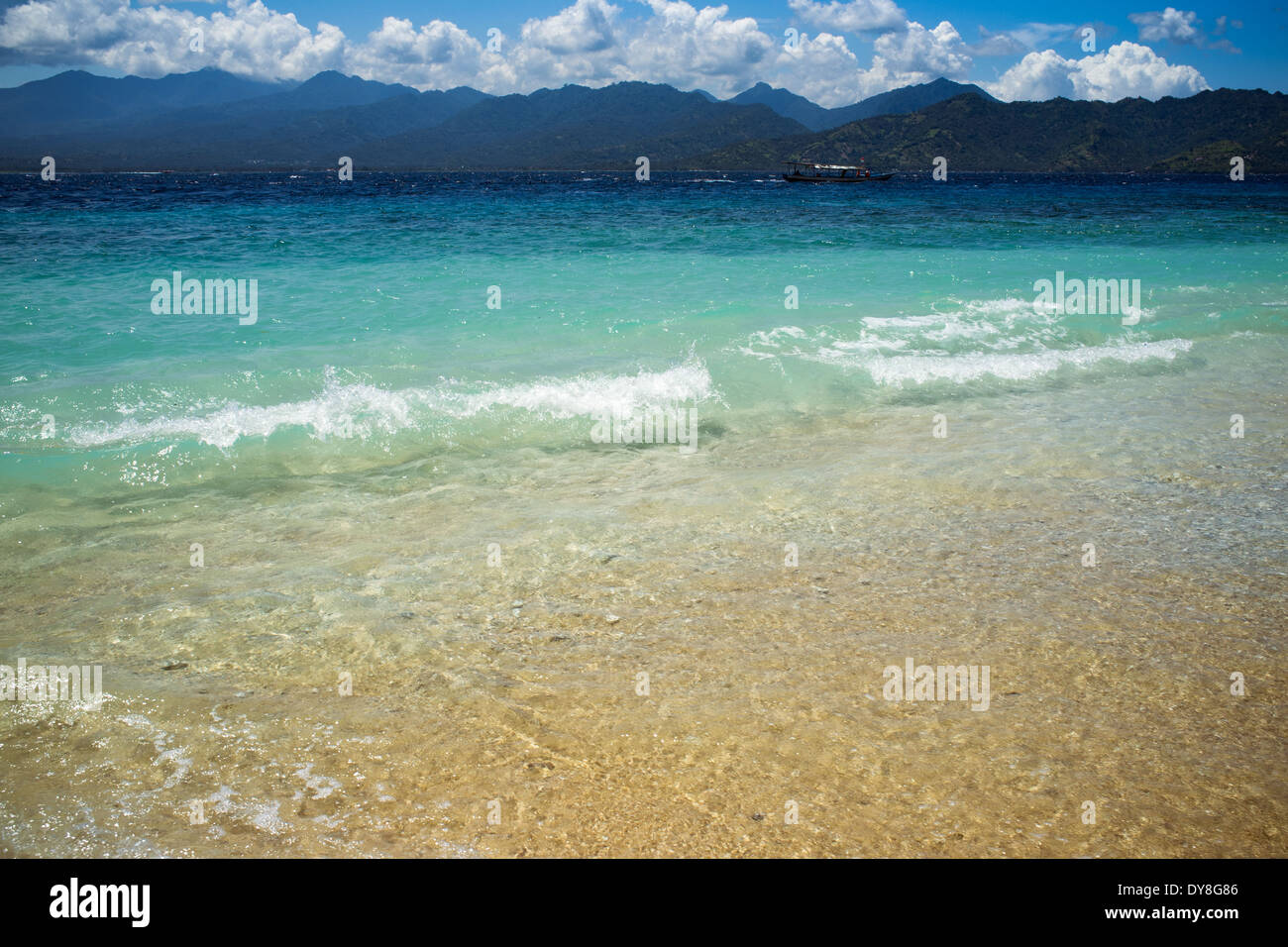 Beautiful sea and coastlines of Gili Meno, Indonesia. Stock Photo