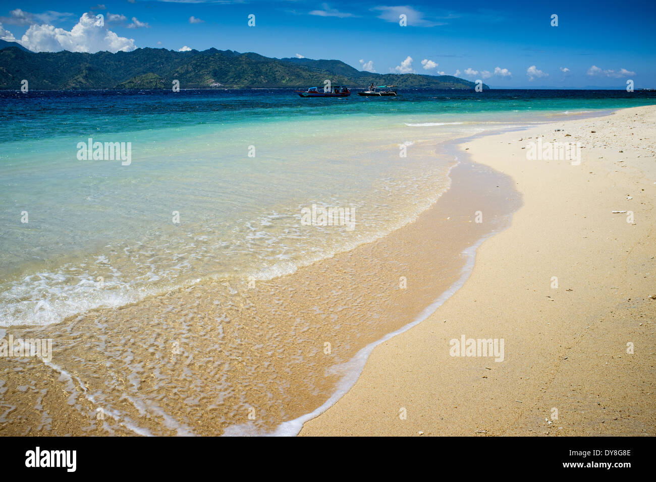 Beautiful sea and coastlines of Gili Trawangan, Indonesia. Stock Photo
