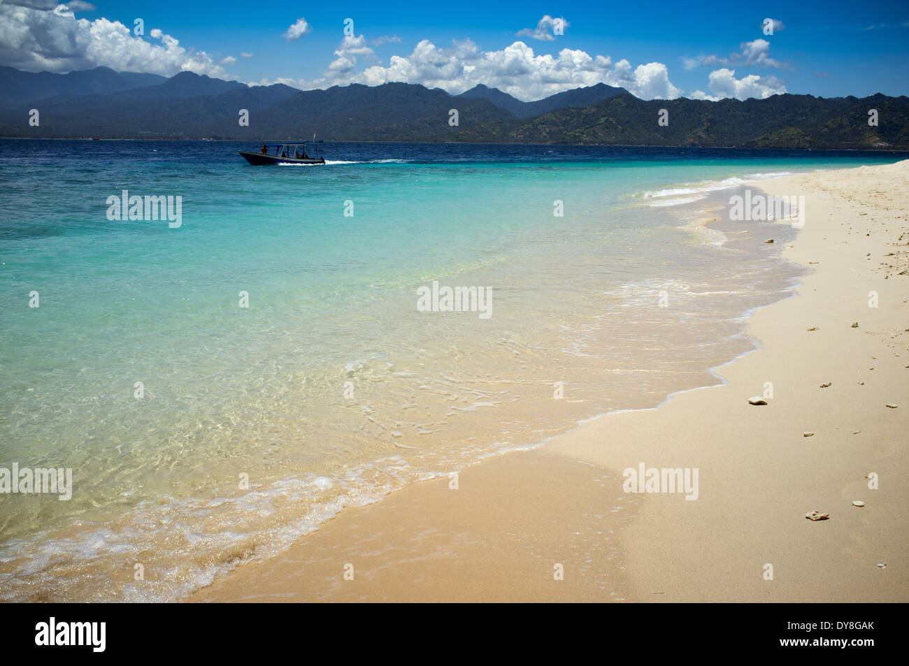 Beautiful sea and coastlines of Gili Meno, Indonesia. Stock Photo