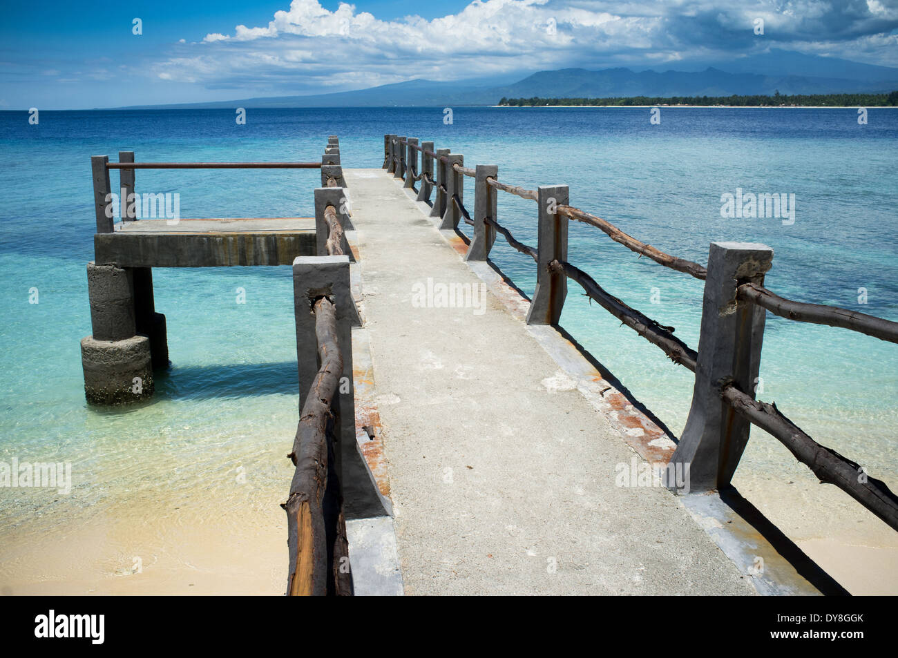 Old pier on the island Gili Meno, Lombok, Indonesia, Asia Stock Photo