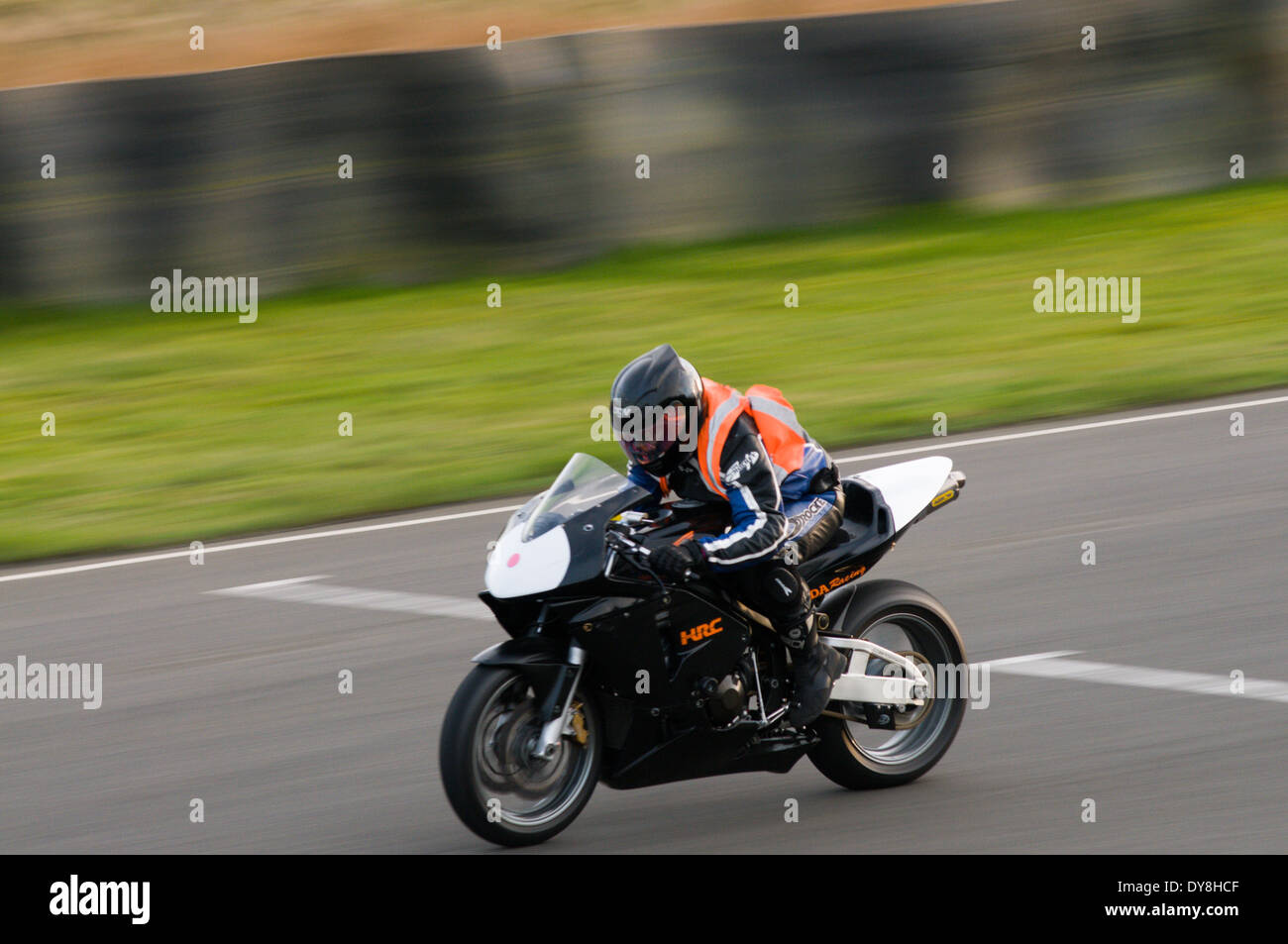 Honda Super bike driving a lap of the Knockhill circuit in Fife