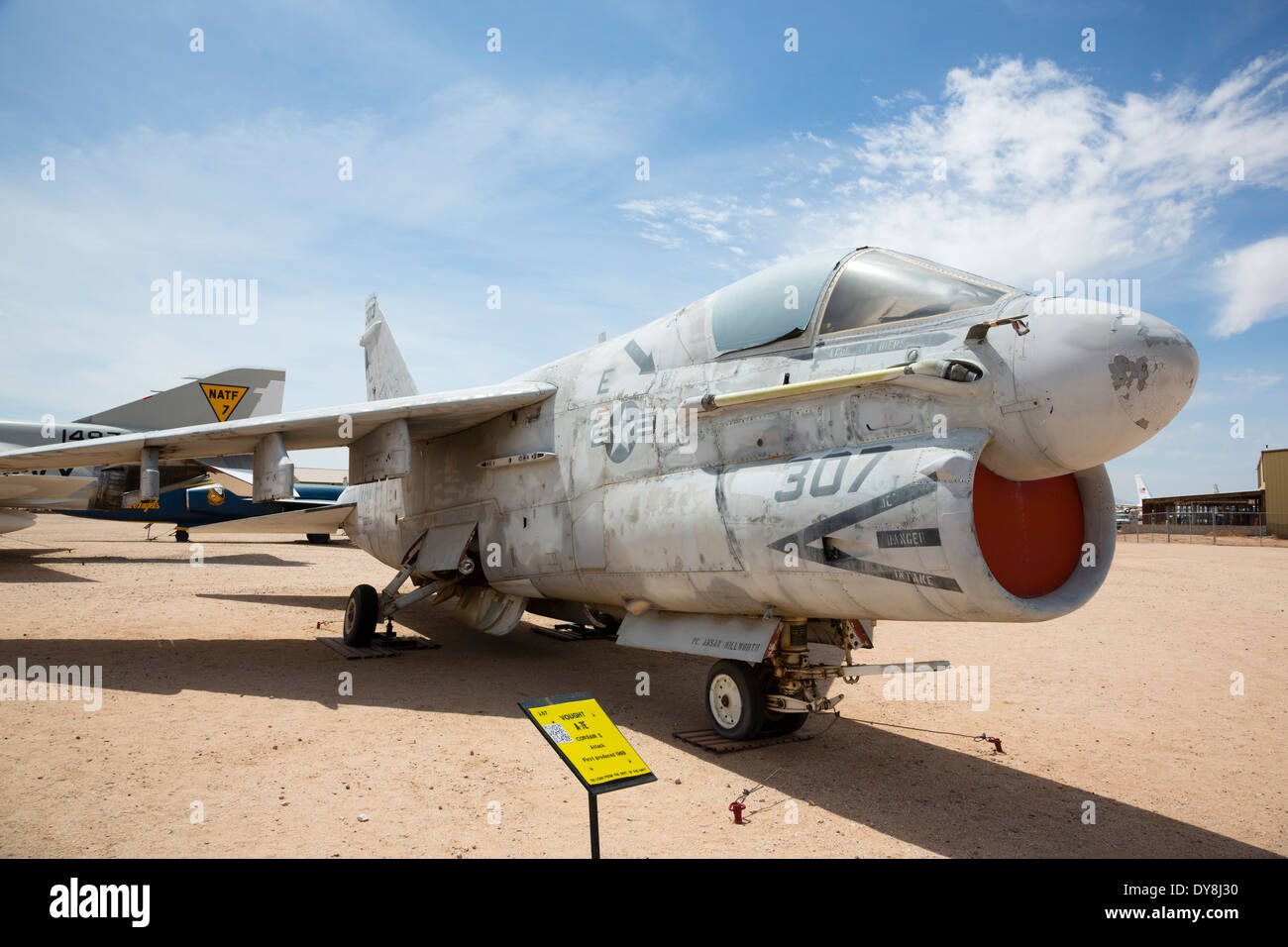 USA, Arizona, Tucson, Pima Air and Space Museum, Vought A-7E 'Corsair II', attack aircraft. Stock Photo