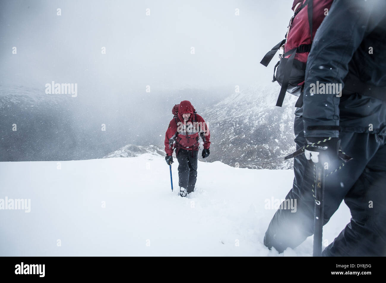 Winter mountaineering in the Scottish highlands Stock Photo