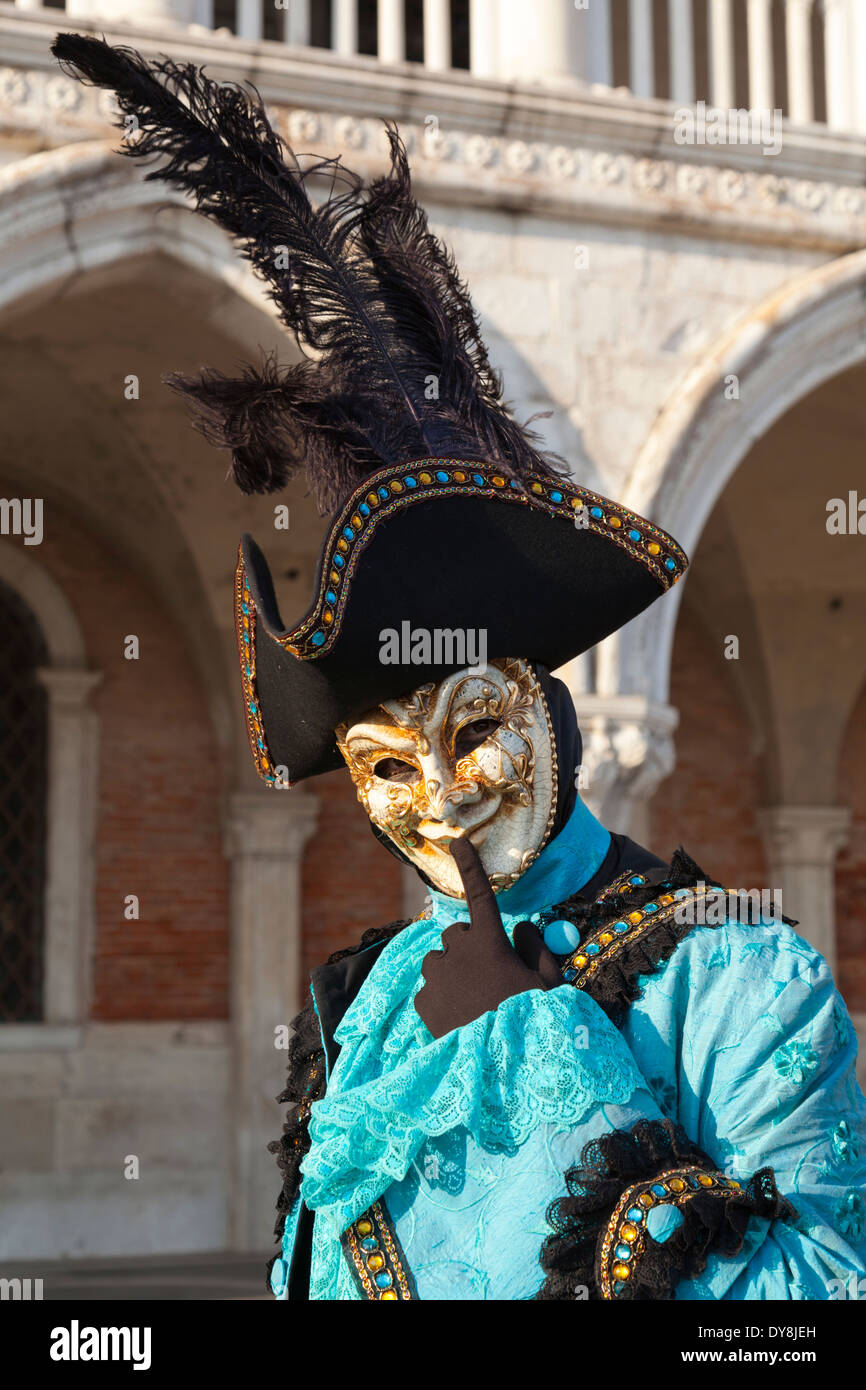 Venice Carnival, male participant in jester costume and hat Stock Photo -  Alamy