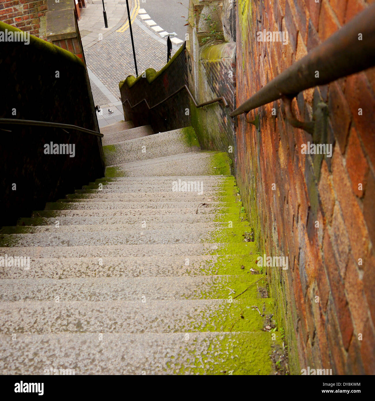 Urban landscape historic Dog Leap Stairs, Newcastle upon Tyne Stock