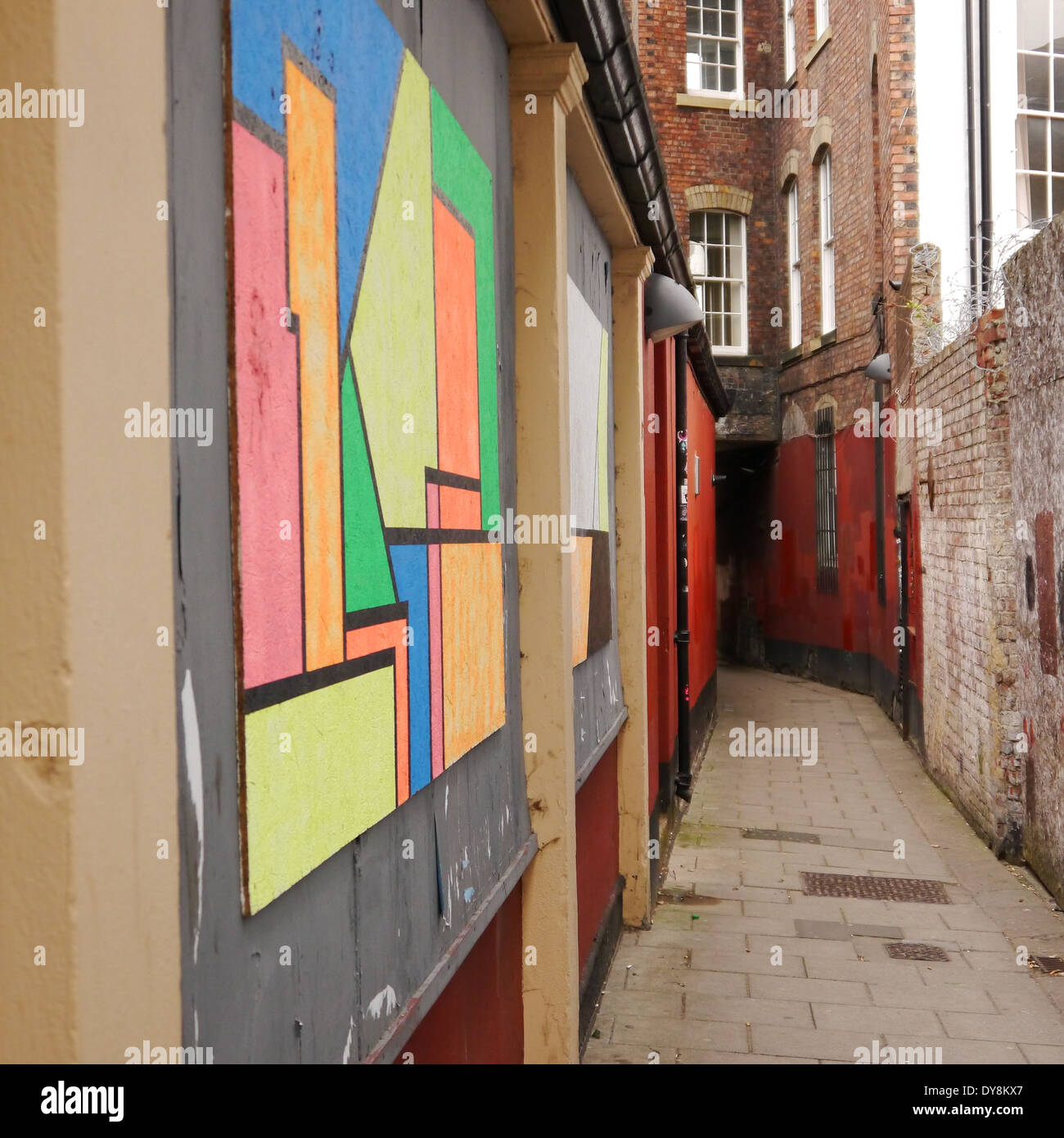 Urban landscape Painted wall / Modern art, Forth Lane, Newcastle upon