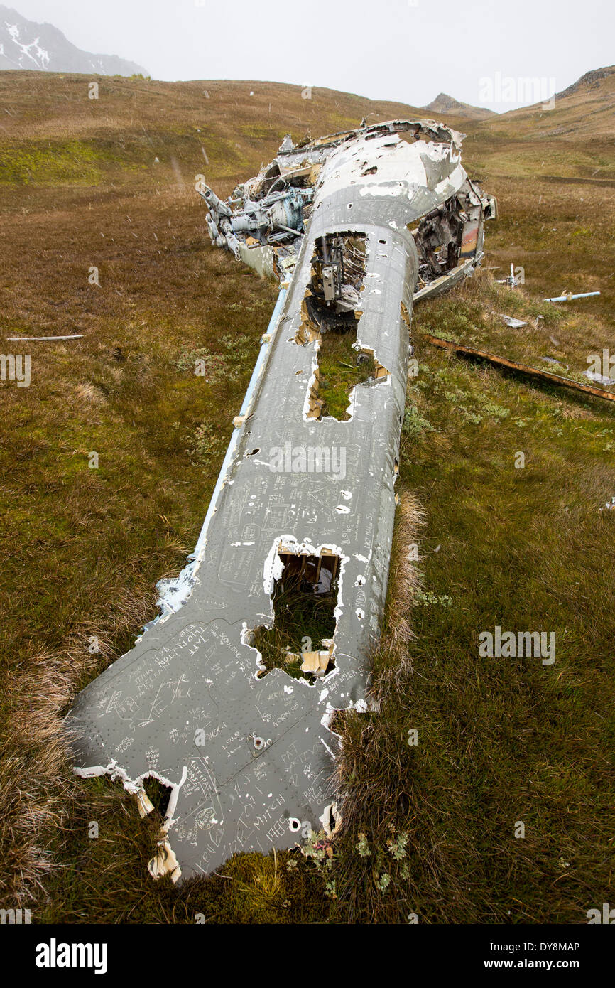 An Argentinian Puma helicopter that was shot down over south Georgia by  British troops during the Falklands conflict Stock Photo - Alamy