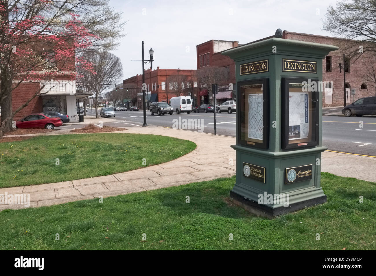 Downtown Lexington, NC Kiosk with maps along N Main St Stock Photo Alamy