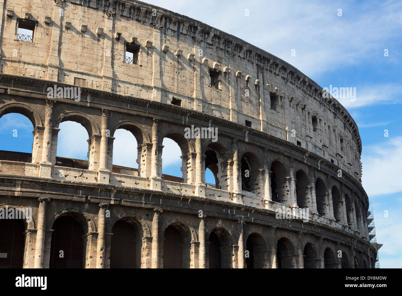 Colosseum exterior view of top levels Rome, Italy Stock Photo - Alamy