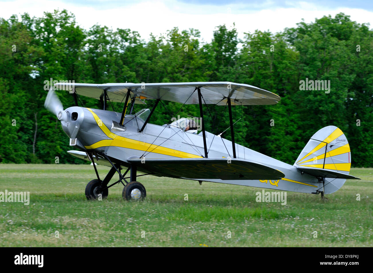 Stampe-Vertongen SV-4C at the air show of La Ferte Alais Stock Photo