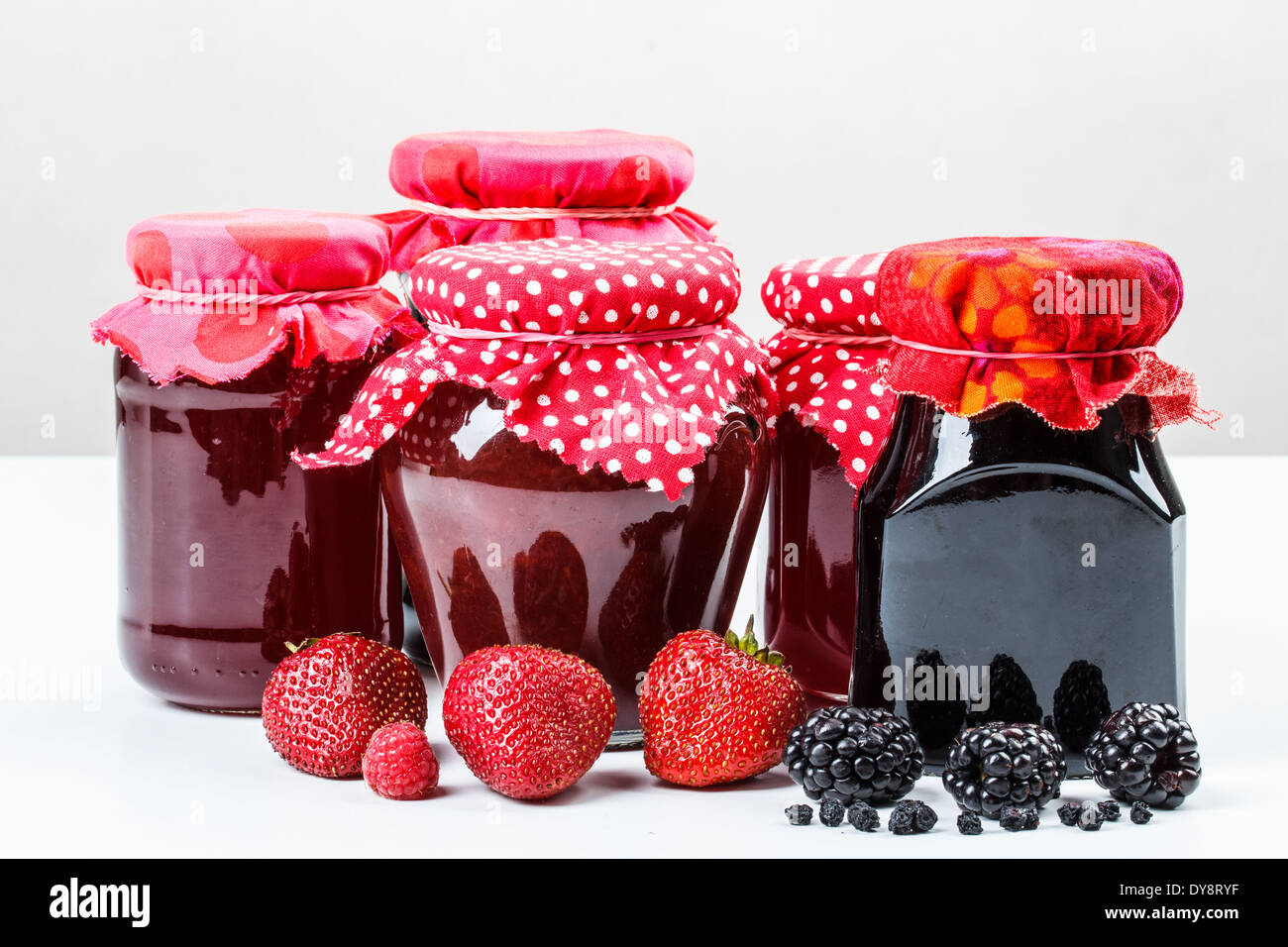 Glass jars of strawberry jam hi-res stock photography and images - Alamy