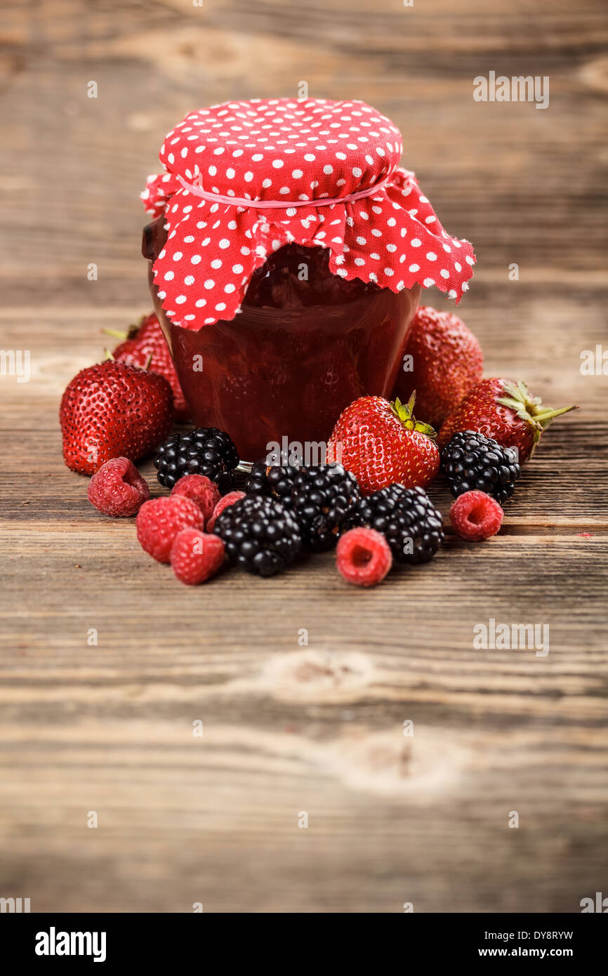 Glass of homemade strawberry jam hi-res stock photography and images ...
