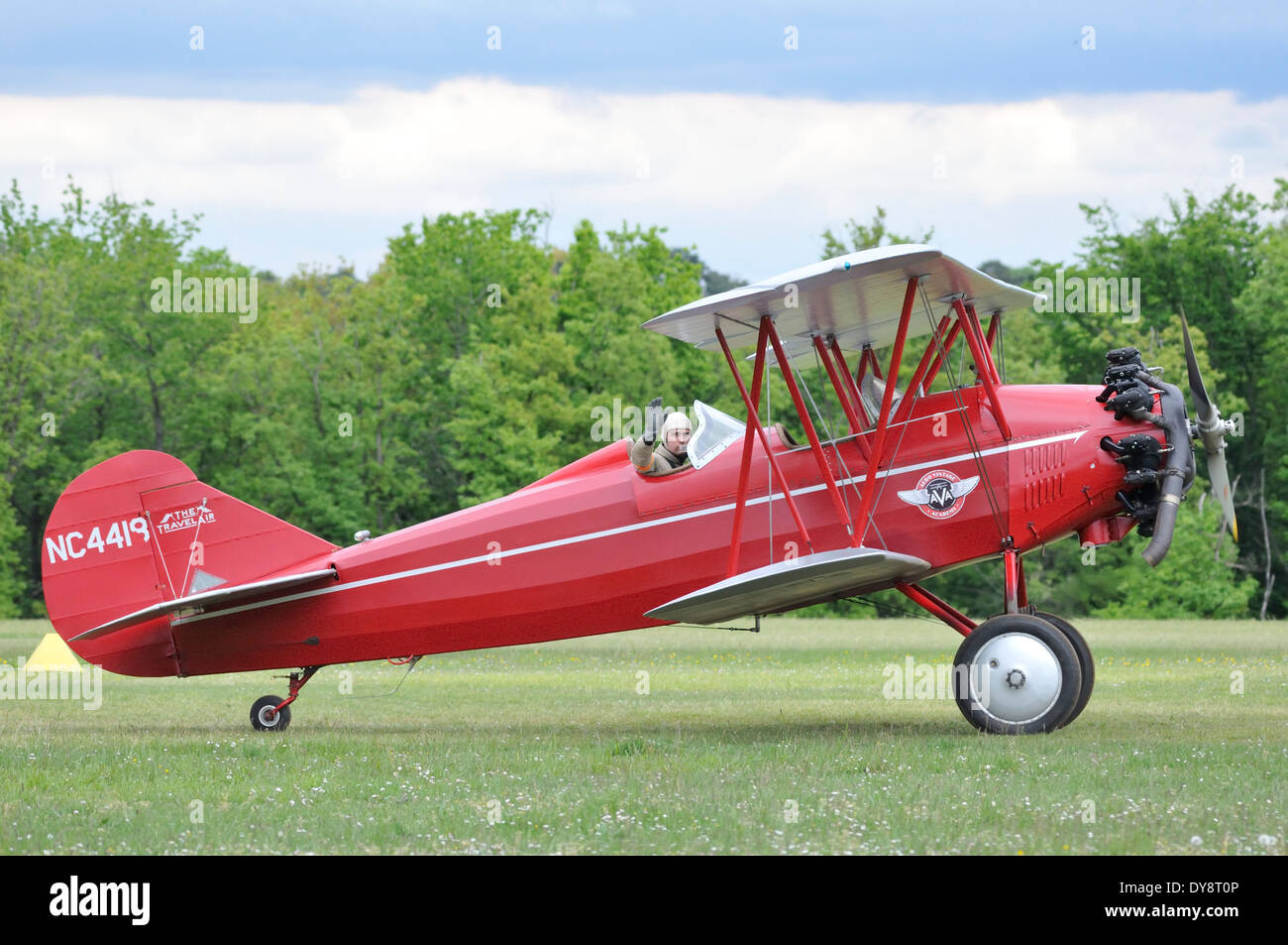 1928 Curtiss Wright TRAVEL AIR 4000 at the air show of La Ferte Alais Stock Photo