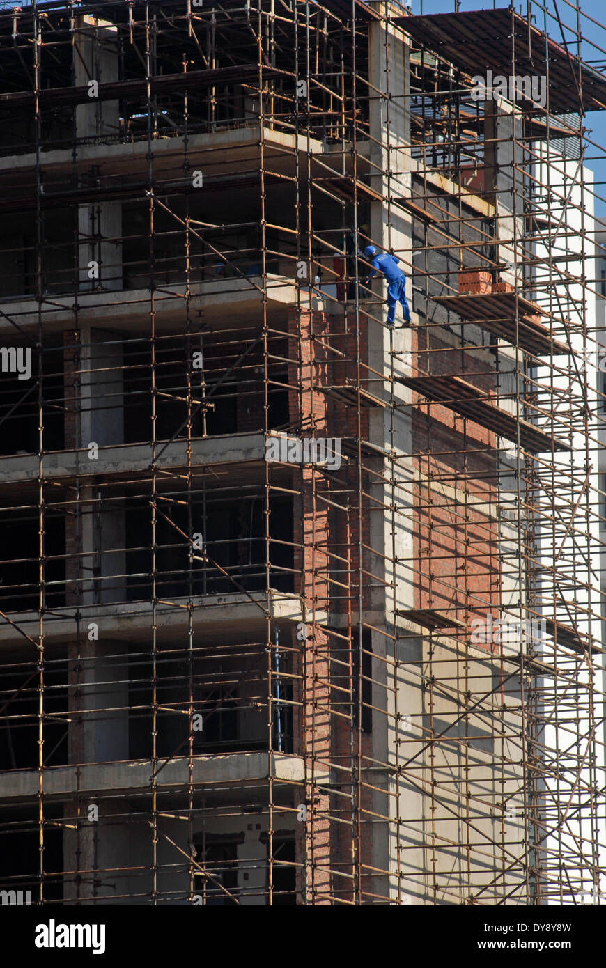 South Africa, Durban, 2008: Building and scaffolding in the inner city area.. Graeme Williams Stock Photo
