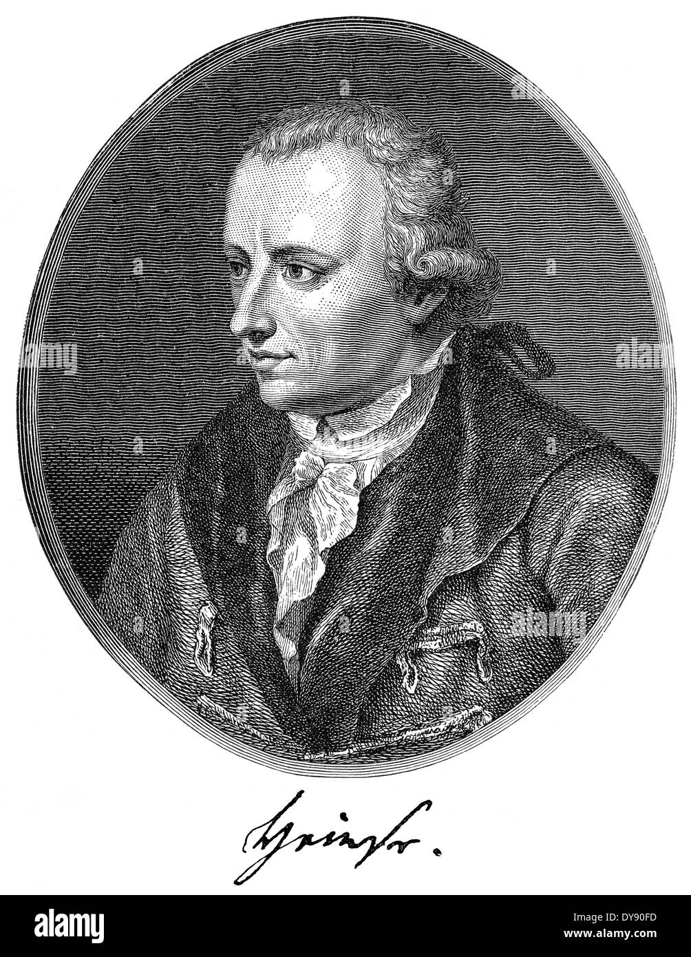 Johann Jakob Wilhelm Heinse, 1746-1803, German writer and librarian Stock Photo