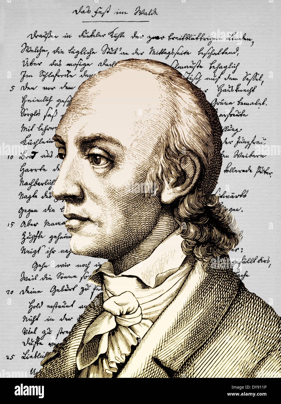 Johann Heinrich Voss, 1751 - 1826, a German poet and translator, Stock Photo