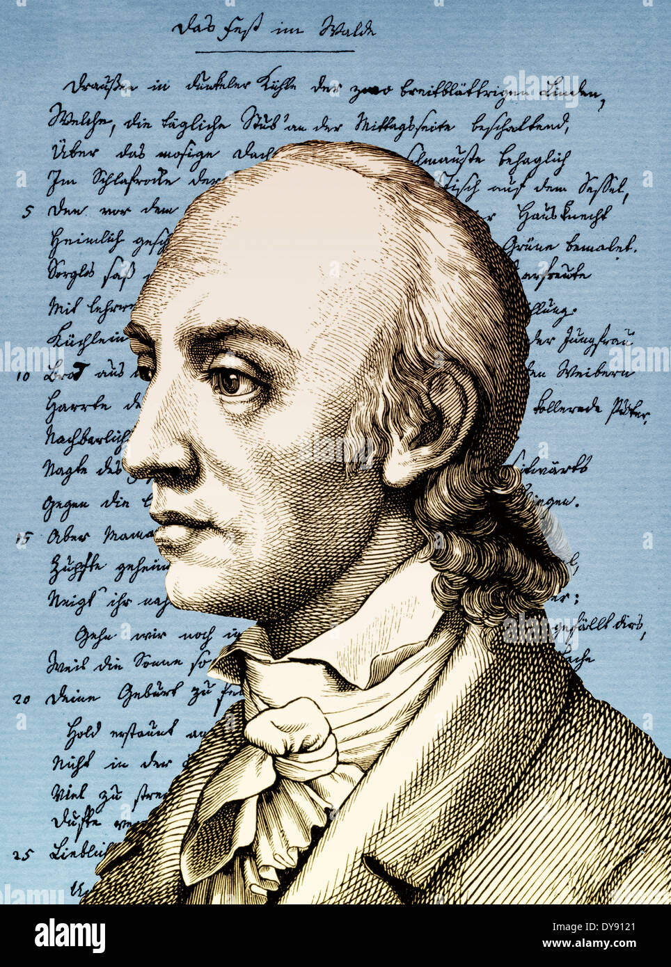 Johann Heinrich Voss, 1751 - 1826, a German poet and translator, Stock Photo
