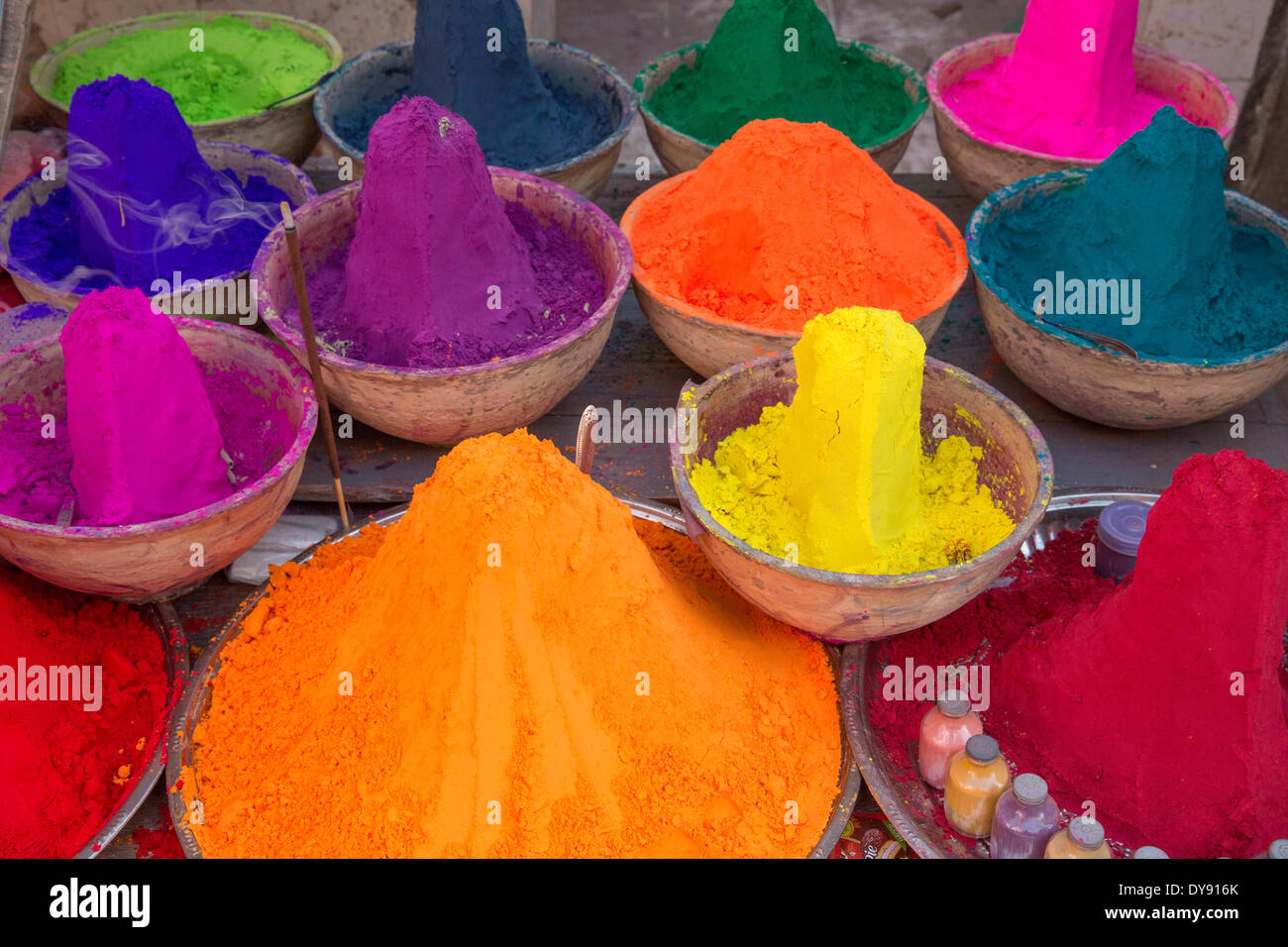 Market, Pushkar, Rajasthan, Asia, India, spices, colorful, Food Stock Photo