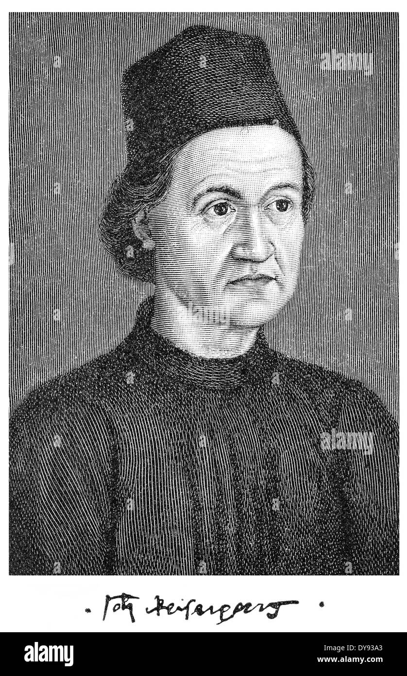 Johann or Johannes Geiler von Kaysersberg, 1445 - 1510, a Swiss-born priest, popular German preacher of the 15th century Stock Photo