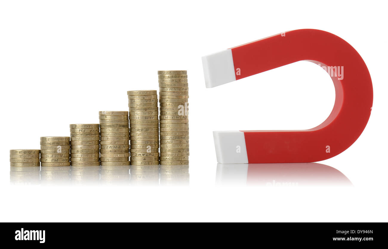 concept of money growth increasing piles of coins drawn by a