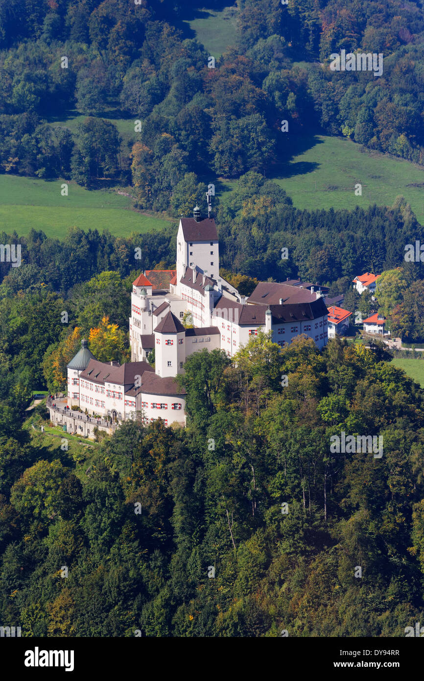 Germany, Bavaria, Chiemgau, Aschau, View to Hohenaschau castle Stock Photo