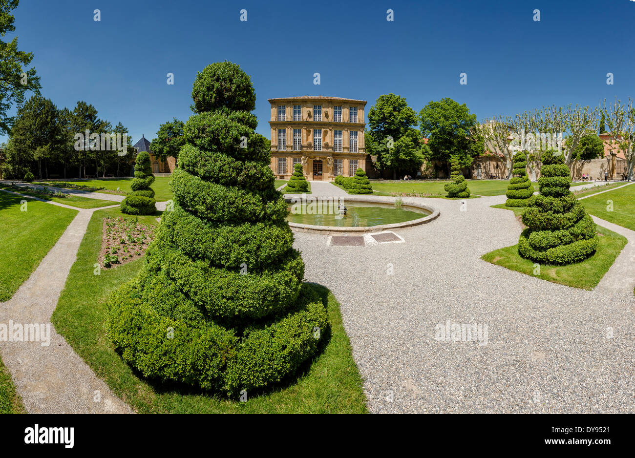 Parc Vendome, castle, spring, garden, park, Aix en Provence, Bouches du Rhone, France, Europe, Stock Photo