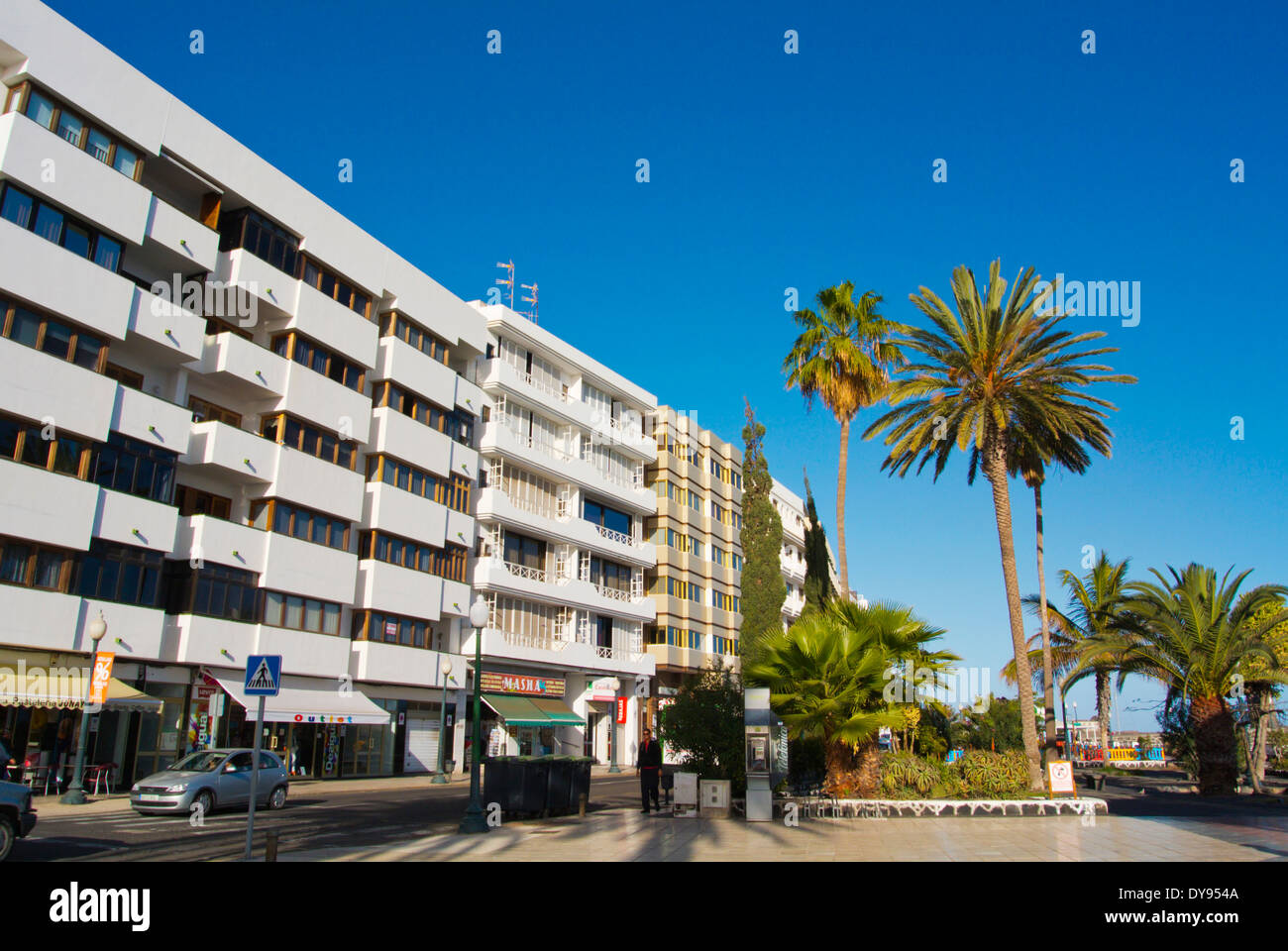 La Marina seaside street, Arrecife, Lanzarote, Canary Islands, Spain, Europe Stock Photo