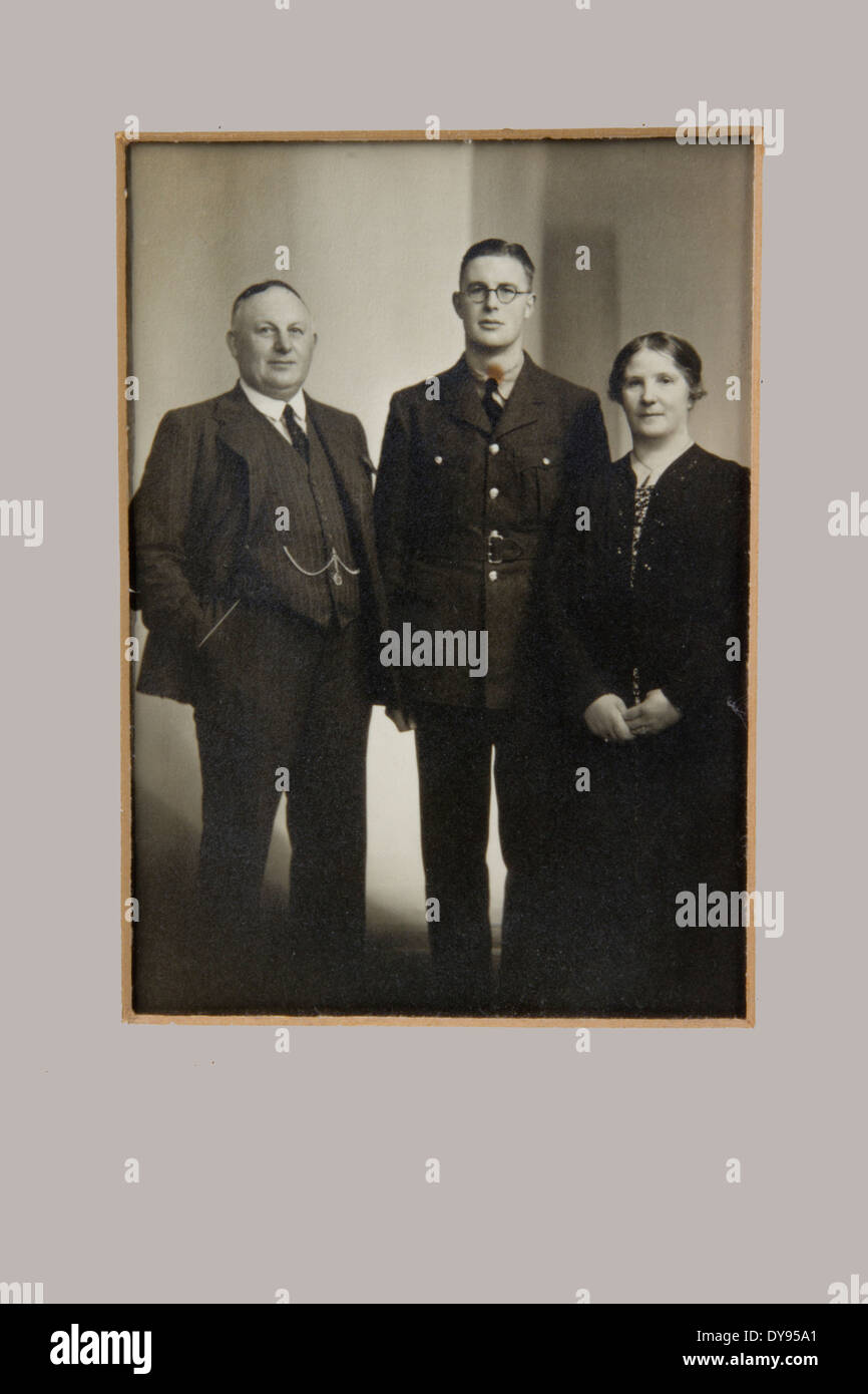 1940s family portrait photograph Stock Photo