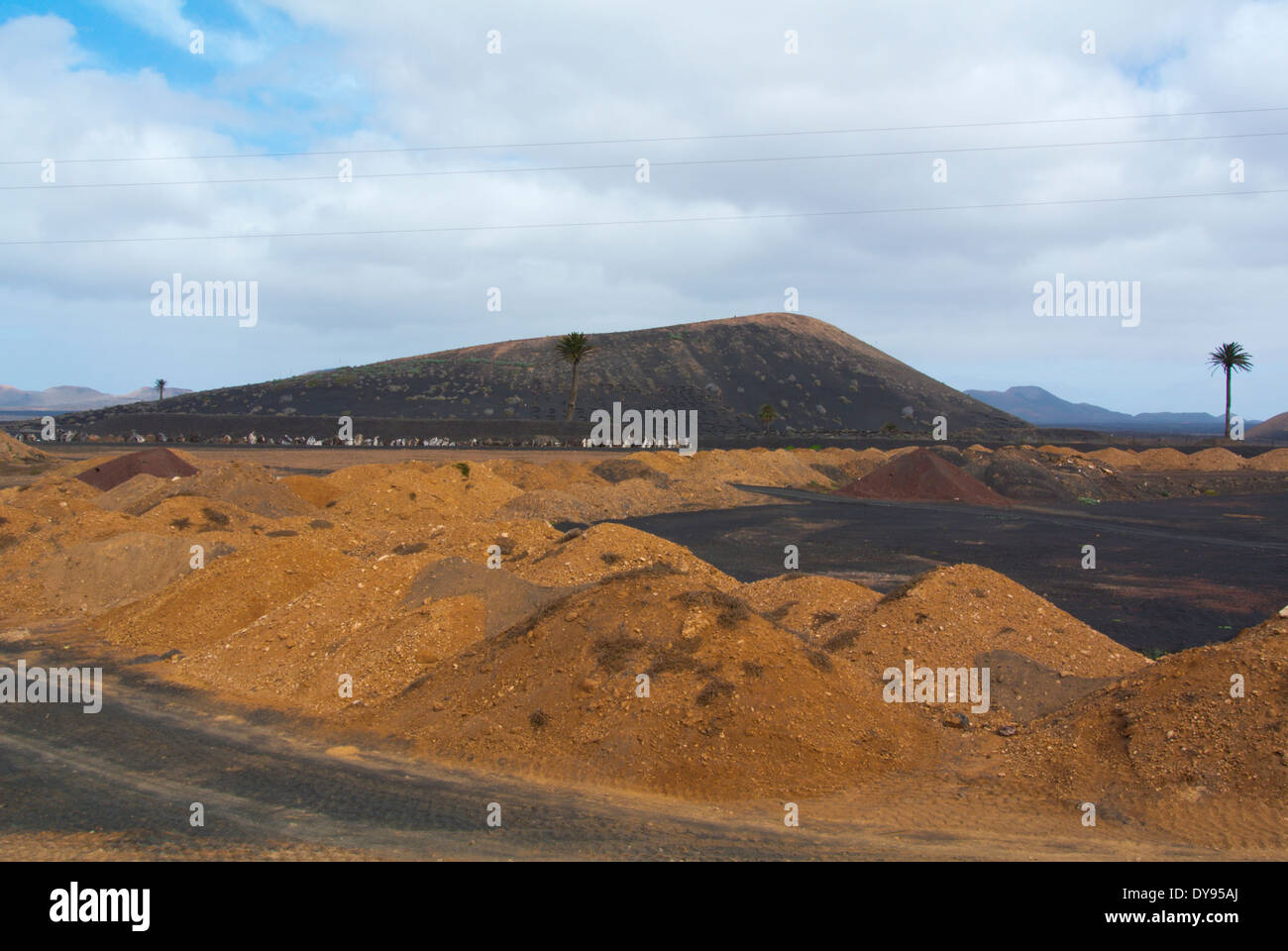 Landscape between Uga and Yaiza, Yaiza county, Lanzarote, Canary Islands, Spain, Europe Stock Photo