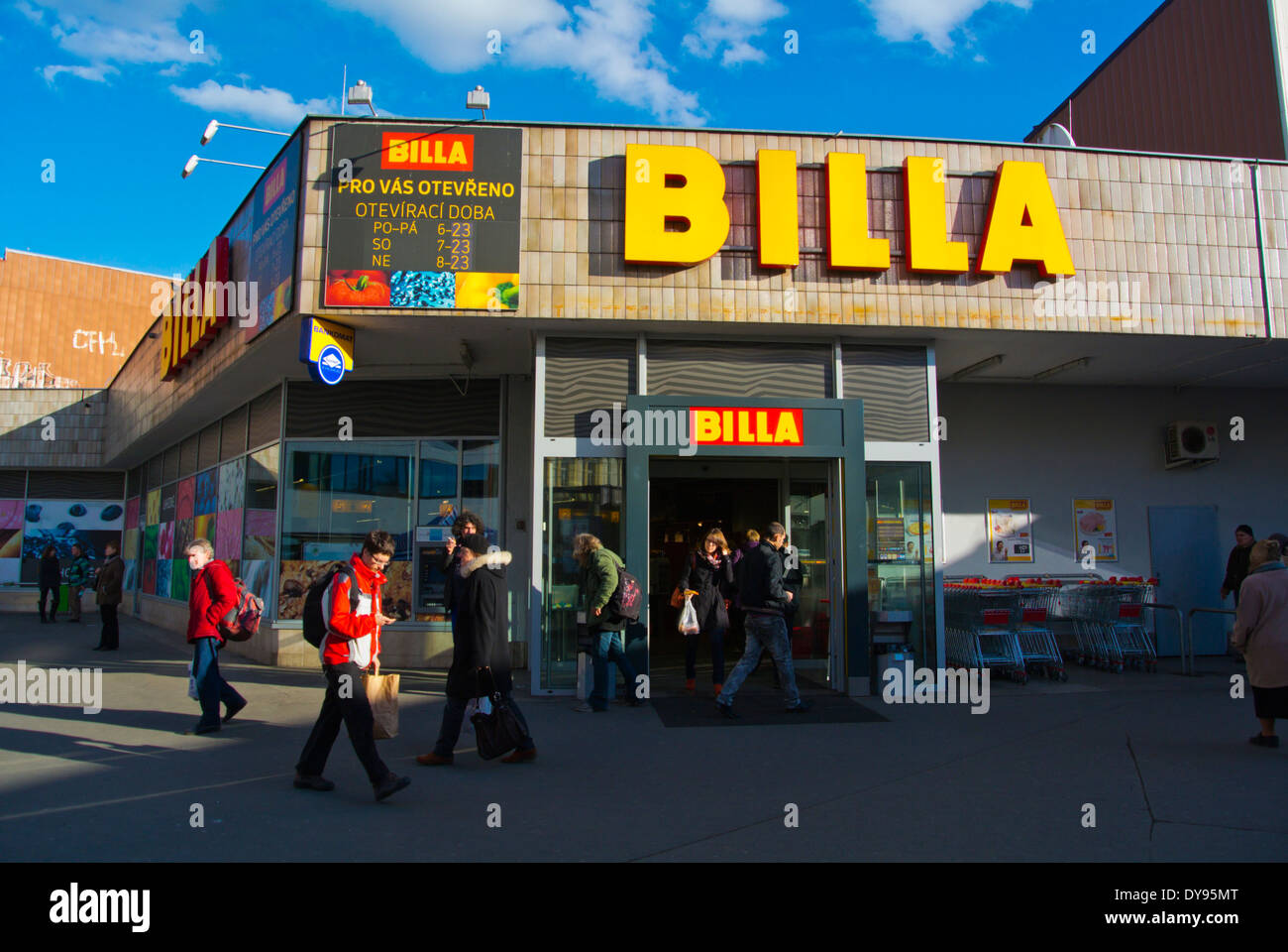 Billa supermarket exterior, Florenc, Prague, Czech Republic, Europe ...
